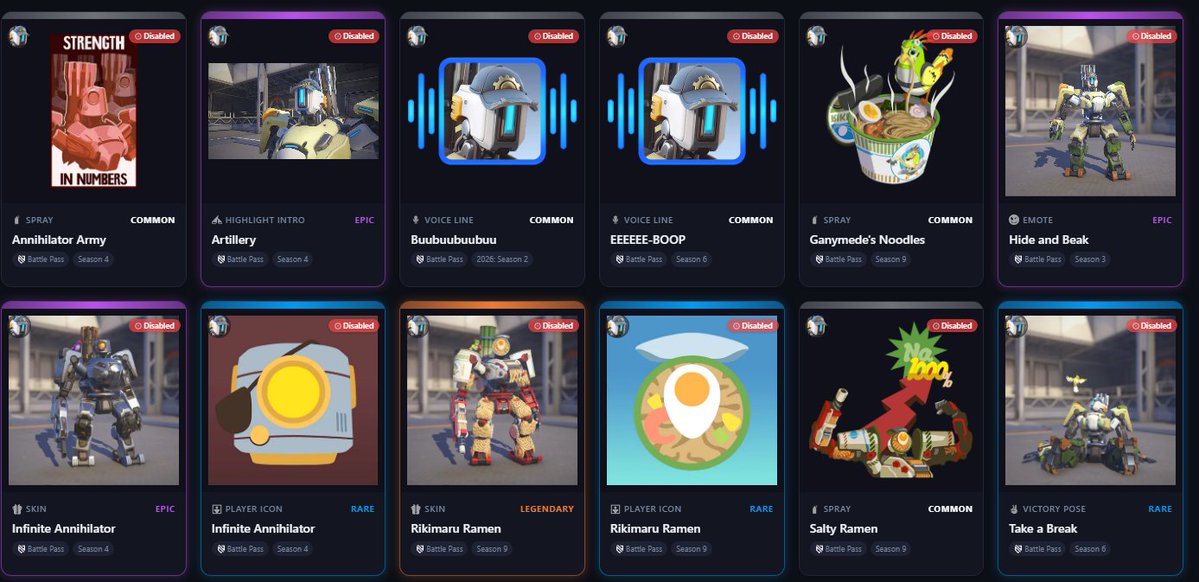 ekliipsa's tweet photo. ⭐All #bastion cosmetics returning in the unvaulted update! #overwatch https://t.co/mL4DAHw6Kl