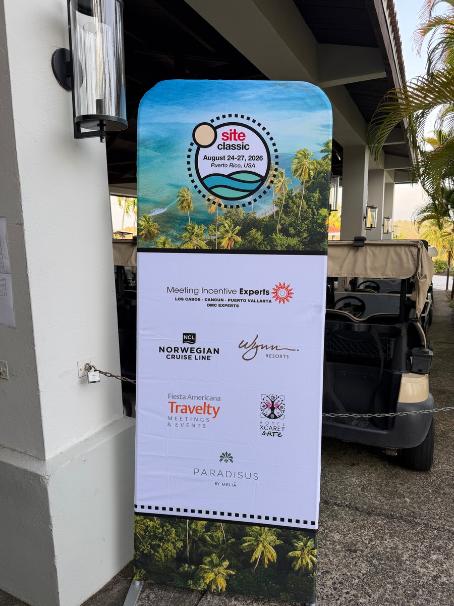 MEXICOEXPERTS's tweet photo. Amanda and Adam would like to say thank all of our sponsors at SITE Classic, a special thank you to our golf sponsors this year: Discover Puerto Rico, Norwegian Cruise Line, Wynn Resorts, Fiesta Americana Travelty Meetings &amp; Events, Hotel Xcaret Arte, Paradisus by Meliã, MIE DMC https://t.co/HSRUsQw6ES