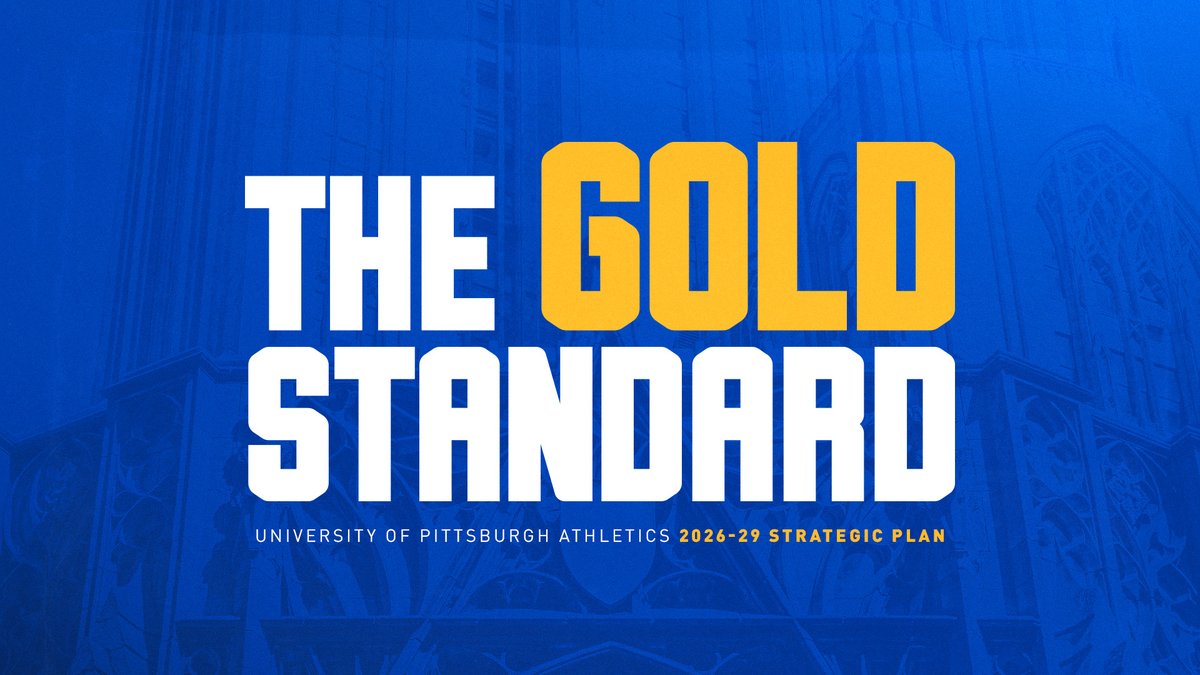 Pitt_ATHLETICS's tweet photo. Introducing "The Gold Standard," a bold three-year vision for the future of Pitt Athletics 🔵🟡

Read More: https://t.co/3vLrPwkn8h https://t.co/CVkEjdVt0a