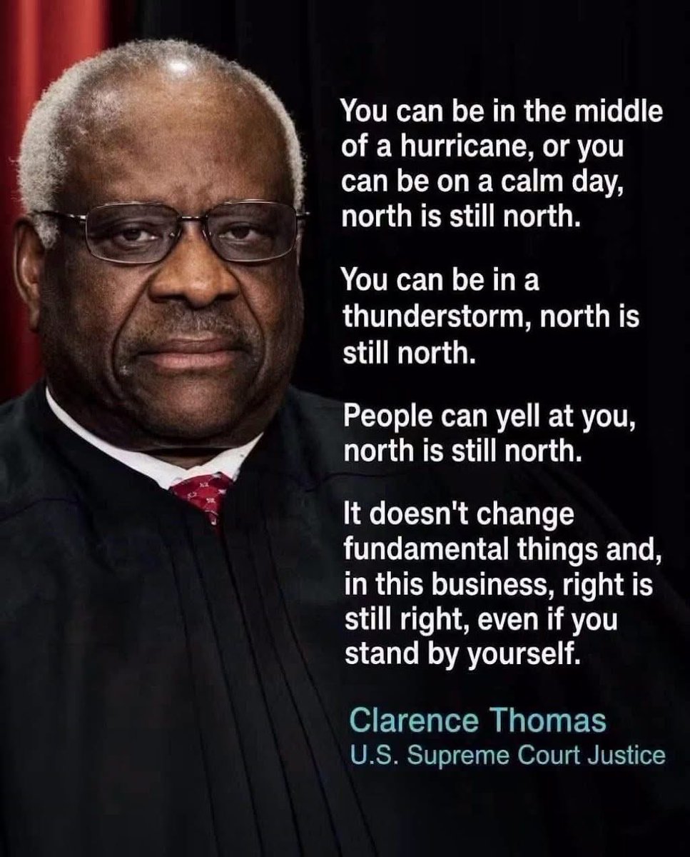 thewriterme's tweet photo. Wise words. Everyone grab your proverbial compass and listen to Clarence Thomas. The best SCOTUS. https://t.co/E4bX9wgj3I