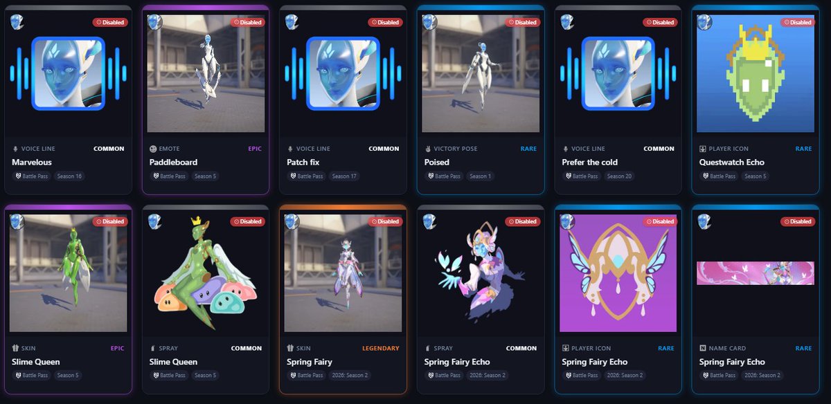 ekliipsa's tweet photo. ⭐All #echo cosmetics returning in the unvaulted update! #overwatch https://t.co/3oSpJGfqVl