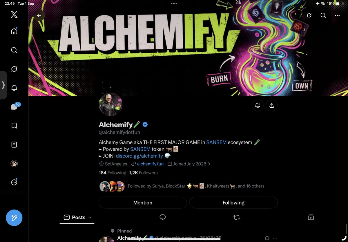 tatalof_'s tweet photo. @GistJulies9824 @alchemifydotfun Done,LFG 🔥🧪 https://t.co/gj0JKEuoMl