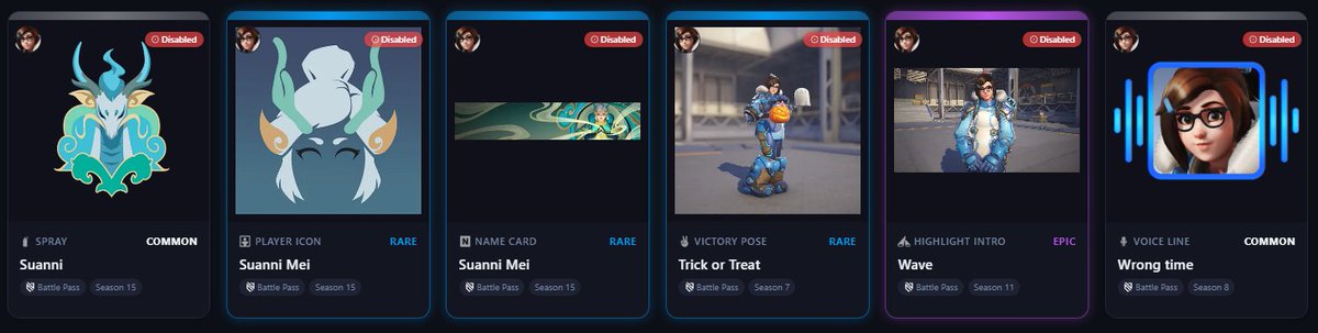 ekliipsa's tweet photo. ⭐All #mei cosmetics returning in the unvaulted battlepasses! #Overwatch https://t.co/O7wwKzUIHj