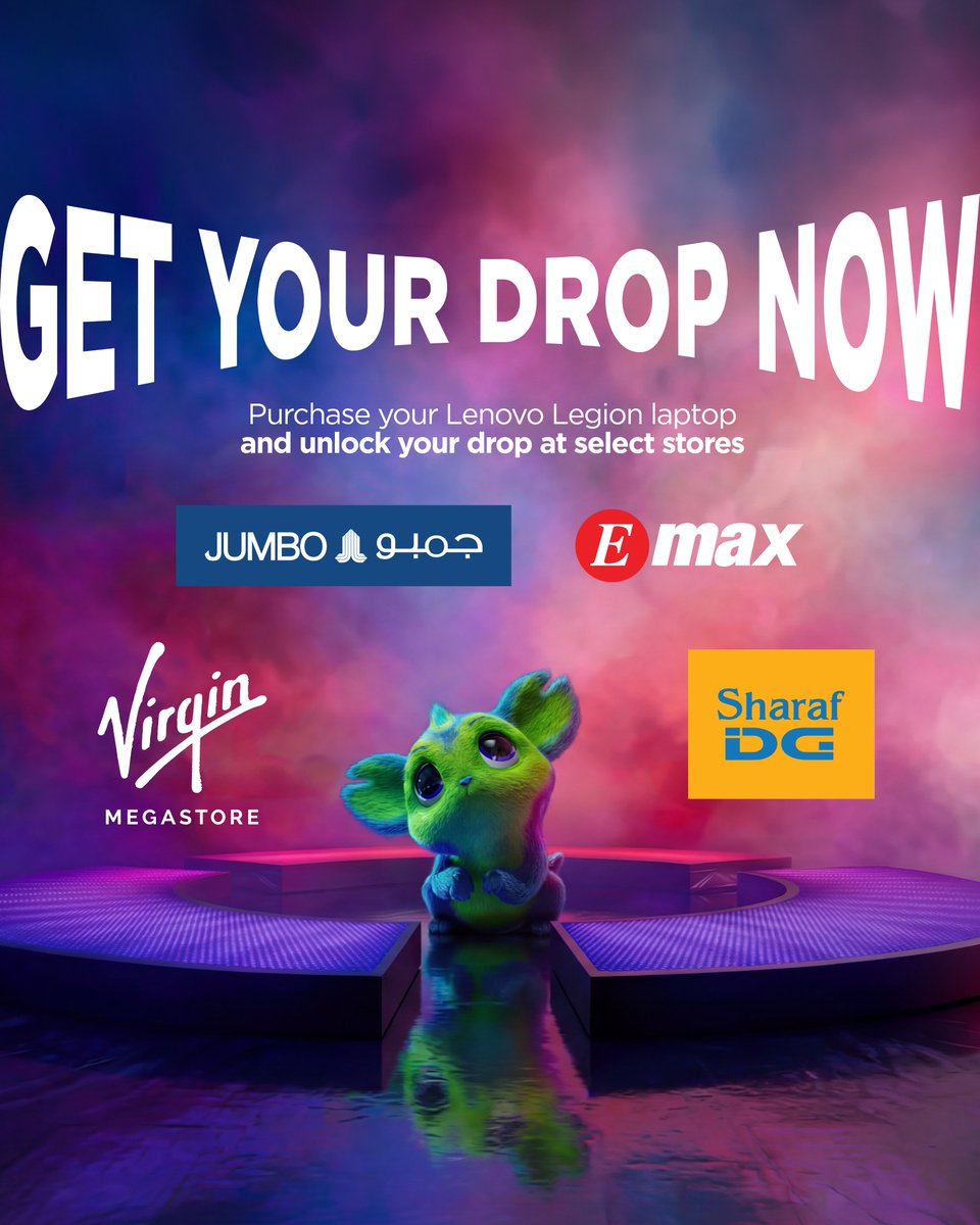 Lenovo_ME's tweet photo. UAE EDITION: Meet the FPS Drop. 🎮 Built for precision, speed and a competitive edge, keeping you locked in when the pressure is on! 

Lenovo Legion Loot Drop - Available now in UAE in select stores at Sharaf DG, Virgin, Emax, Jumbo.

Visit the link in bio for T&Cs and more details! 

إصدار الإمارات: تعرّفوا على جائزة FPS! 🎮

عندما يكون كل جزء من الثانية يصنع فرقًا، تصبح الدقة والسرعة هما كل ما تحتاجونه.

صُمّمت هذه الجائزة لعشّاق المنافسة، لتبقيكم في قلب المواجهة، وتمنحكم التركيز والميزة التي تحتاجونها عندما يشتد التشويق!

للمزيد من التفاصيل والشروط والأحكام، تفضلوا بزيارة الموقع عبر الرابط.

#Lenovo #LegionAtEWC