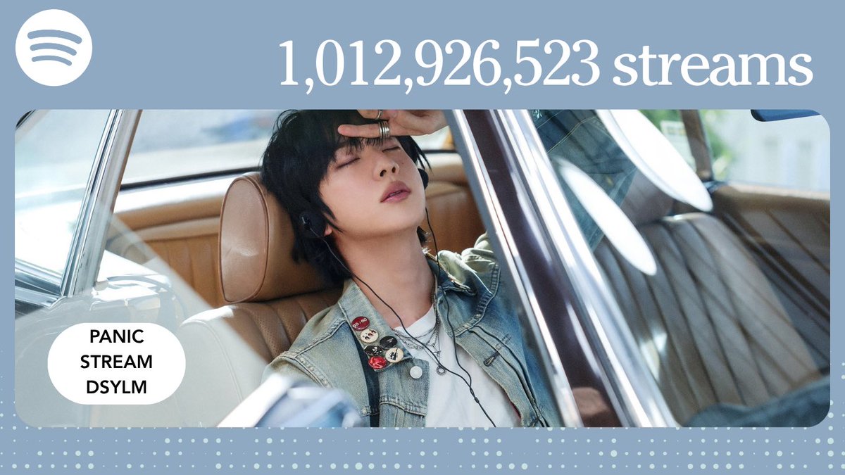 SEOKJINFR's tweet photo. 📊 “Don’t Say You Love Me” by Jin remains at 1,012 billion streams on Spotify!

Gain as of 8/31: +648,927 (-52,872)🔻🚨 
STREAM DSYLM
#Dont_Say_You_Love_Me #JIN https://t.co/5flDyfmbSH