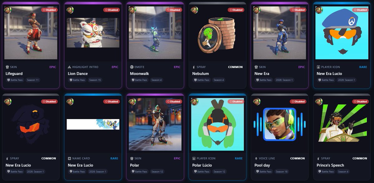 ekliipsa's tweet photo. ⭐All #lucio cosmetics returning in the unvaulted update! #overwatch https://t.co/Xn5bCRDOlg