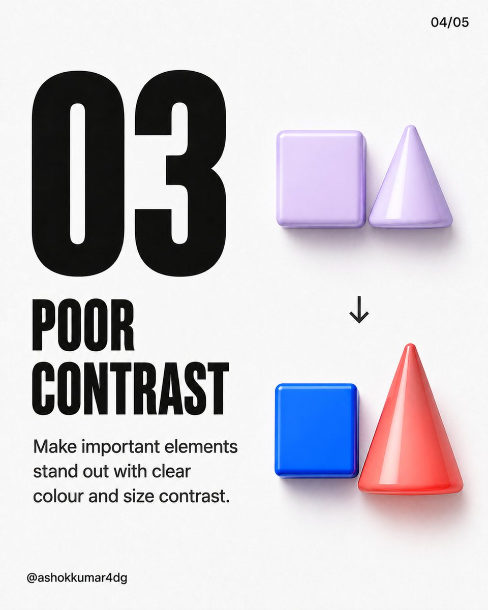 ashokkumar4dg's tweet photo. Good typography should guide the viewer not make them work harder.

3 mistakes that can ruin a design:

1. Too many fonts
2. Inconsistent spacing
3. Poor contrast

Which one do you notice most often? 👇

Save this for your next project.

#GraphicDesign #Typography https://t.co/7huG5JZjhx