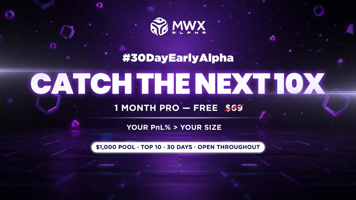 0xDev0n's tweet photo. In their 30-day challenge 
top 10 split the $800 trading pool, while the best content takes another $200

highest realized PnL% takes the top spot, not the size of your bag.

register and get 1 month of Pro free.

registration open through the 30 days.

→ https://t.co/9dsK2f11iI https://t.co/9pElS4Vgjo