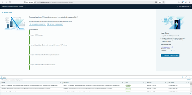 vExpert's tweet photo. Automated VMware Cloud Foundation Lab (VCF) 9.1 Fleet Deployment Converge Fork branch | As promised, here is my blog on automated deployment of brownfield with vCenter 8 and NSX 4 converted into new VCF 9.0.2 Instance. – Abbed Sedkaoui #vExpert #unemployed https://t.co/WEk9QHJWVS https://t.co/JreXF27CPl