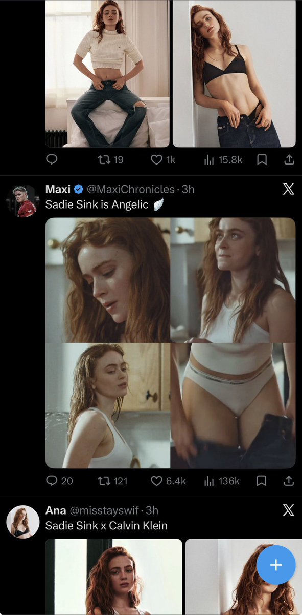 vanesa093's tweet photo. Es increíble que desde Sadie Sink salió en Calvin Klein, todo mi TL es esto.

Que siga así. https://t.co/rct38hPtez
