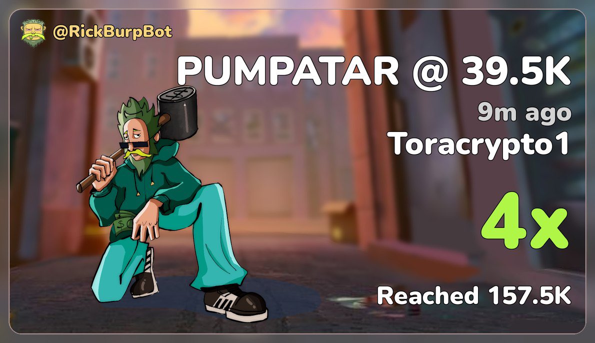 toracrypto___'s tweet photo. 9.7x up profit on my call on $PUMPATAR
EcdsHpecmRLq3tFaTSCfkn4WojdeMskNa695QW81g7Y4 https://t.co/3RVK0Ov1GF