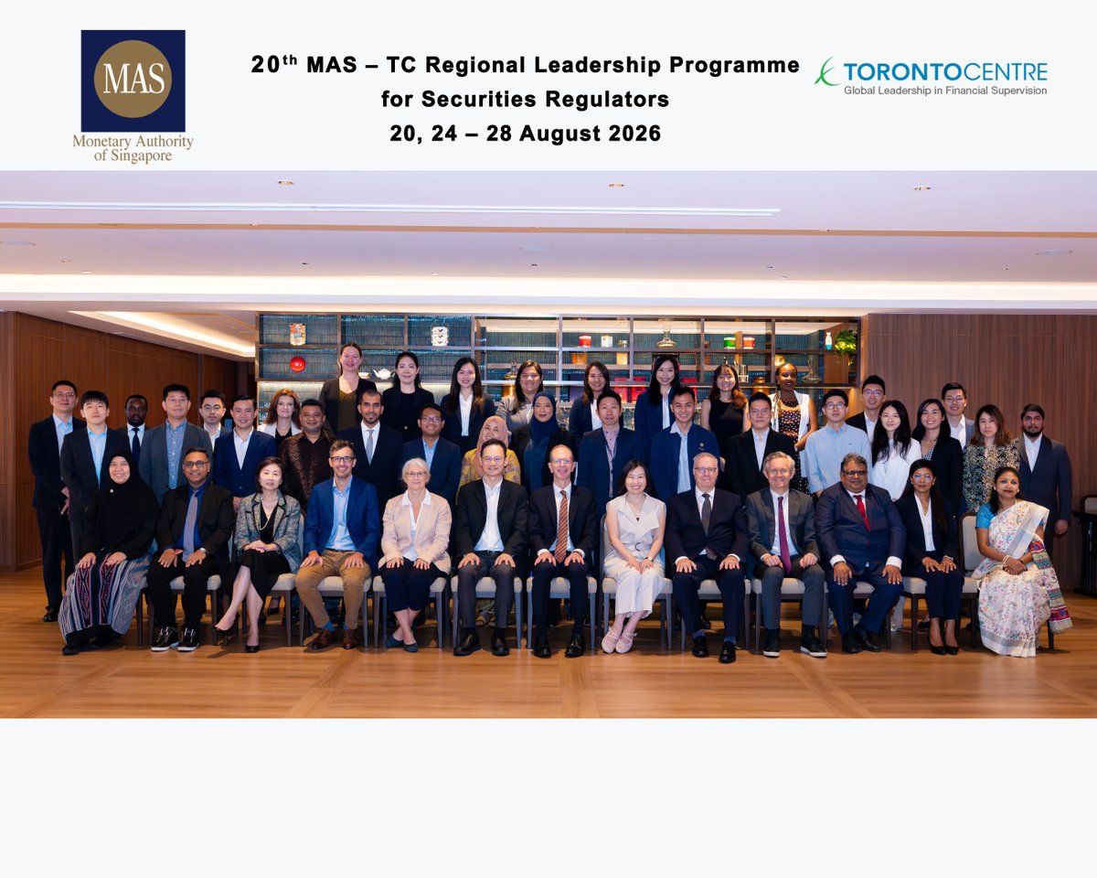 _TorontoCentre's tweet photo. Last week, Toronto Centre was in Singapore for our Regional Leadership Program for Securities Regulators. We were proud to partner the MAS for the 20th successful run of this program.
Congratulations to all participants for completing this program!
#ActionPlanning #Leadership https://t.co/vjUpjIiKdL