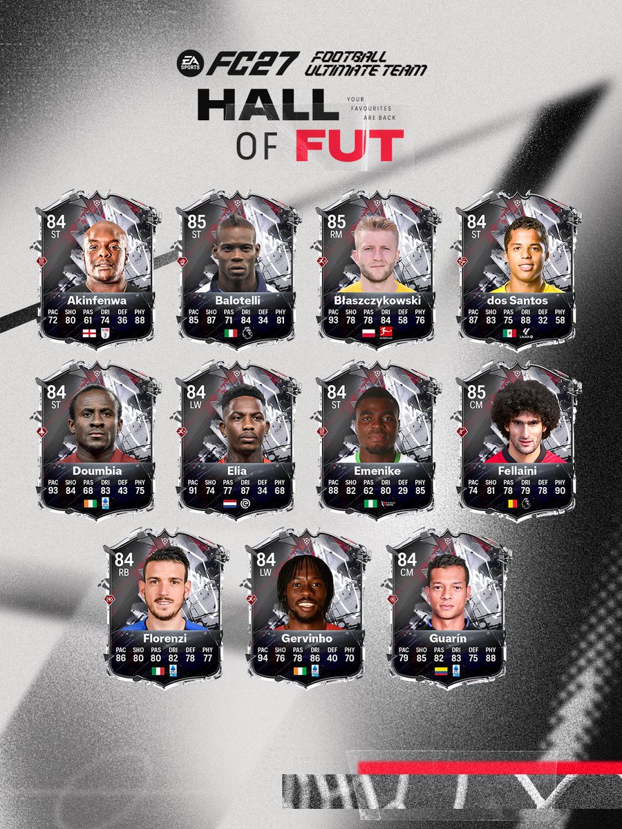 EASPORTSFC's tweet photo. Ultimate Team legends the streets will remember.

The Hall of FUT comes to #FC27. 

Unlock your fan favourites by completing and grading Gallery Sets, earning Gallery Tokens that can be redeemed in the Gallery Store for base Hall of FUT Special Player Items: https://t.co/bYJ0qhcixh