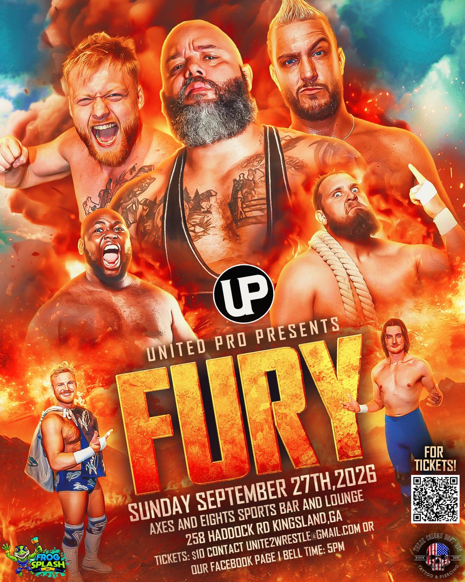 United2wrestle's tweet photo. United Pro Presents: FURY - September 27th
Tickets on Sale NOW!
#unite2wrestle #prowrestling #unitedpro https://t.co/T0whJQqtNq