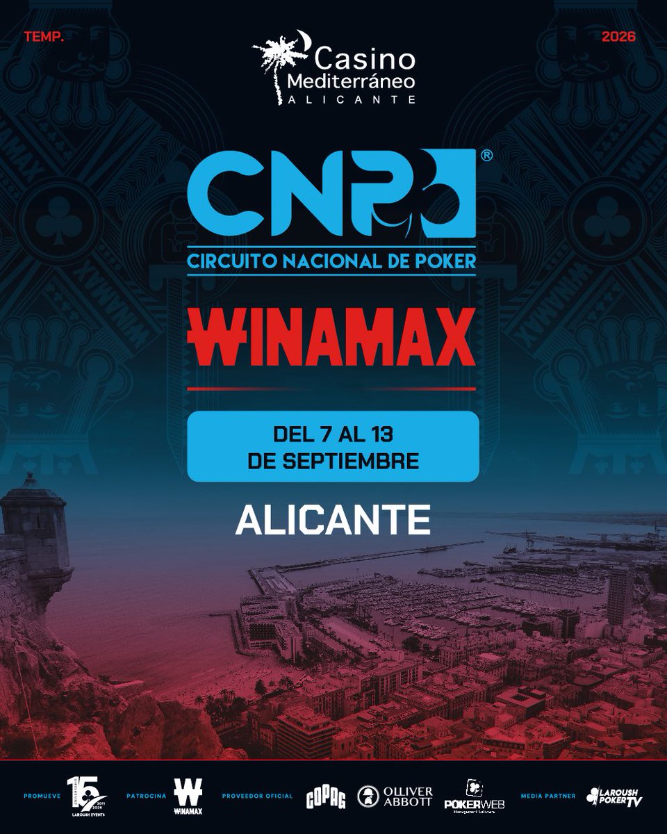 Winamax_Espana's tweet photo. 🏖️ ¡No queda nada para vernos en Alicante!

¡Queremos que lleguéis con ganas al @CNP_POKER y por ello sorteamos 1 ticket de 10€!

🤔 ¿Sabrías decir cuantas entradas tuvo el ME del CNPW Alicante el año pasado?

🔁 Síguenos + RT + responde + nick
📄 Reglas https://t.co/9z6YFTXyCi https://t.co/JM4MGgaj0X