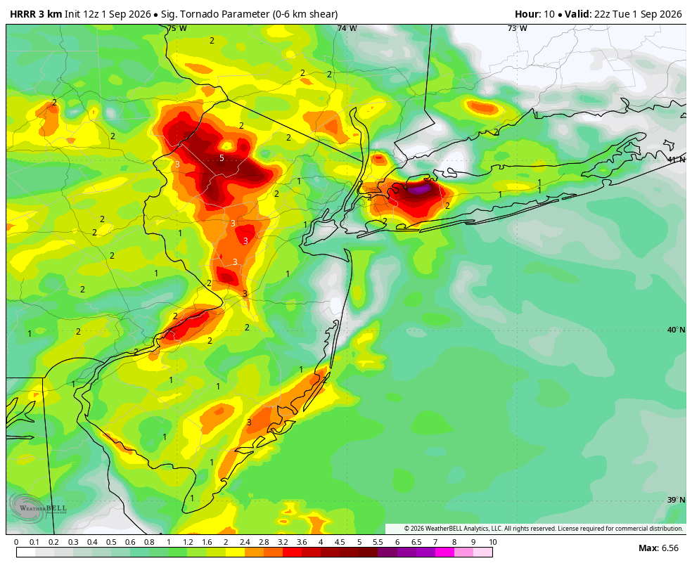 VincentWX_1's tweet photo. A last-minute uptick in overall confidence with today's strong/severe thunderstorms around the NYC metro has prompted the SPC to expand the slight risk to include most of the area.

Given a somewhat favorable parameter space and a supportive storm mode, a tornado or two is possible along and west of the I-95 corridor from Philadelphia to NYC. #nywx #njwx #pawx #wxtwitter