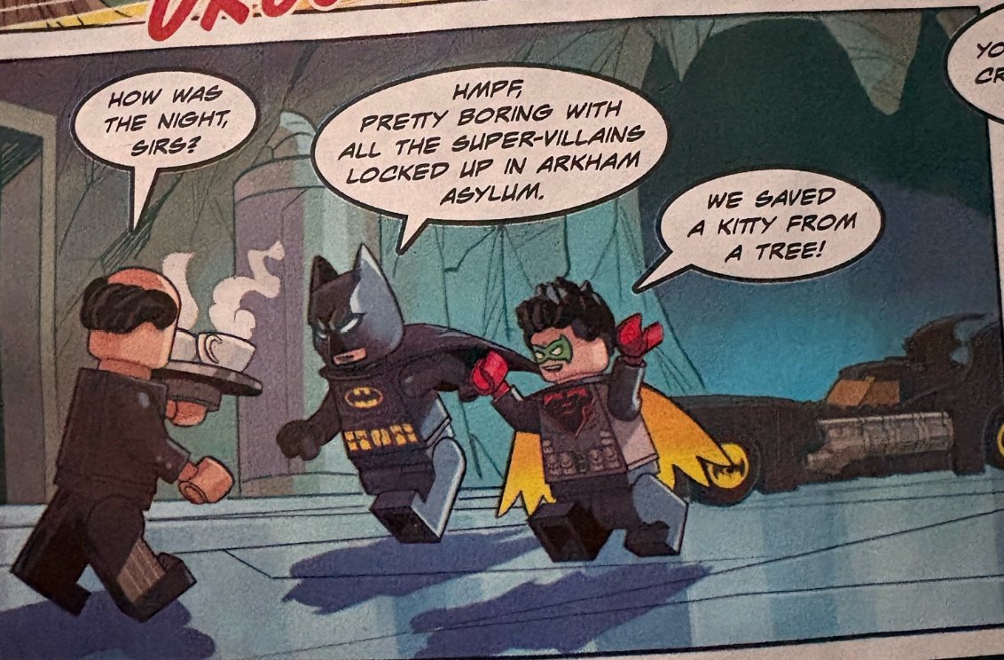 la_panther_rose's tweet photo. "We saved a kitty from a tree!" lego damian you are so adorable https://t.co/VfkN6m7bmp