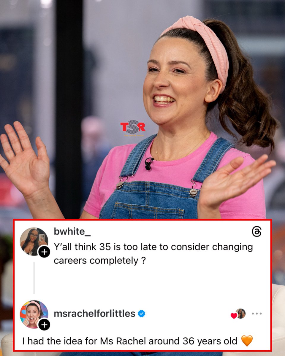 TheShadeRoom's tweet photo. Ms. Rachel responds to a post asking whether age 35 is too late to change careers, revealing that she got the idea for her show around age 36. 🥹💗 

(📸: Getty) ✍🏾: #TSRStaffLG https://t.co/cJm4Il11jx