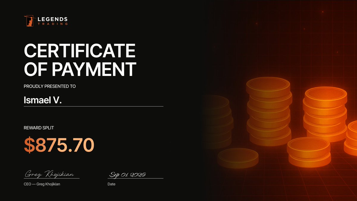 heyItsMeIsma's tweet photo. September starting off the right way!

First payout from @legendsprop, locked in $875!!

New month, new firm, same mission...keep stacking good days and payouts. https://t.co/mHNIWa0sSk