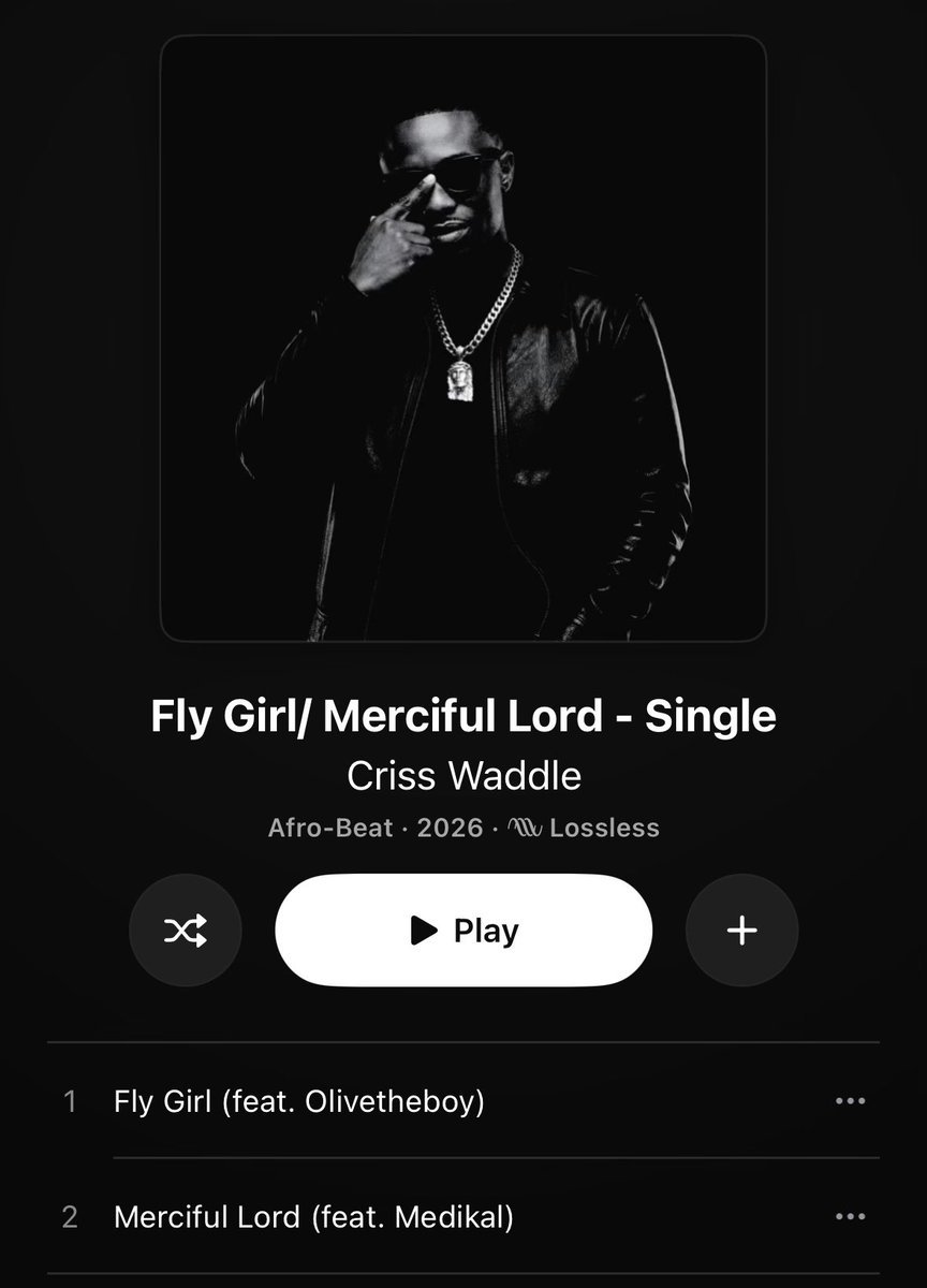 MusicTalksHQ's tweet photo. 🚨 CRISS WADDLE IS BACK! 🔥
💿 “FLY GIRL / MERCIFUL”
Criss Waddle ft. Olivetheboy & Medikal
🎧 OUT NOW! ❗️🇬🇭
#CrissWaddle #FlyGirl #Merciful https://t.co/ptt6vHQsrz