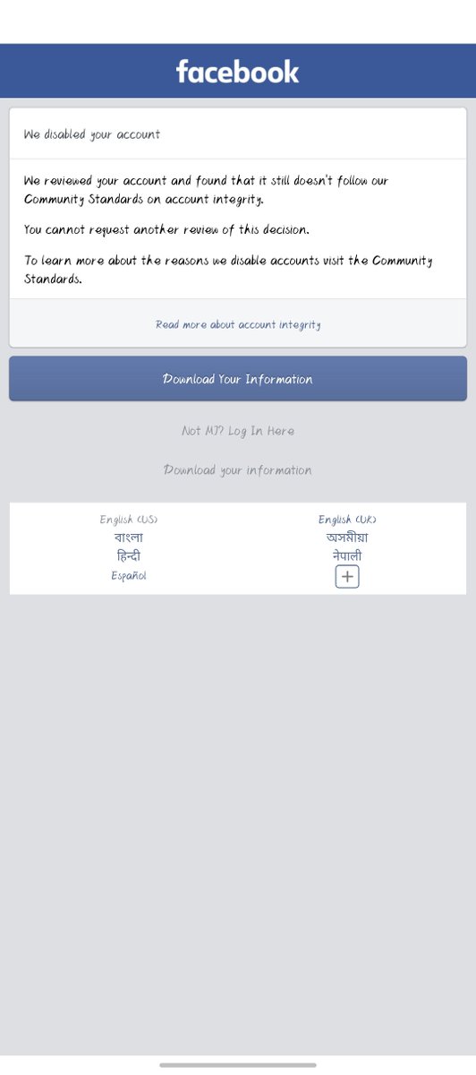 MazbaulIslam7's tweet photo. @MetaNewsroom 
Hello @facebookapp my Facebook account was disable unexpectedly. I believe this may be  a mistake. I have already submitted and Appeal . but haven't receive a response yet.
Please help review my account. 
Thank You https://t.co/24WYBq5xa1