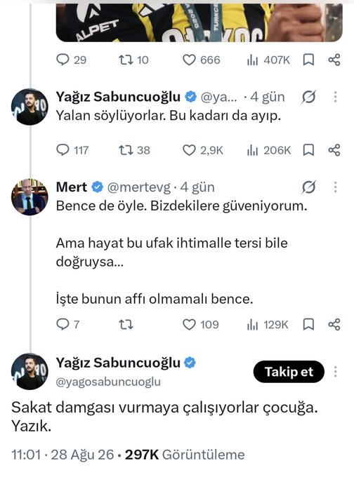ercep10's tweet photo. yağız sabuncuoğlu kolpa şov.
1-deniz gül için porto 30m euro istiyor
-sonuç : deniz gül 10m euroya gsde.

2-amrabat zararına gitmedi.
-sonuç: fenerbahçe kalan 8 milyon euro transfer bedelini ödemeye devam edecek.

3-oosterwolde'ye sakat damgası vurmaya çalışıyorlar.
-sonuç: oosterwolde roma sağlık kontrolünden geçemiyor fenere geri dönüp ameliyat oluyor 3 ay yok.