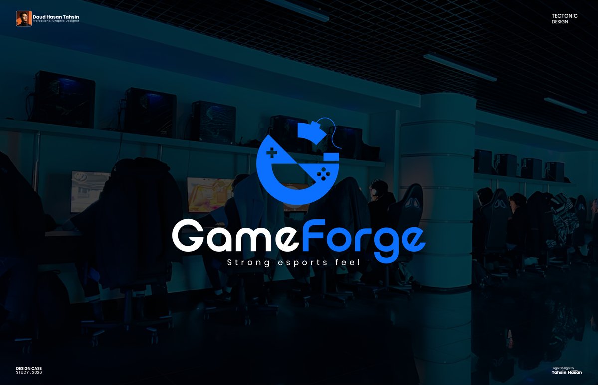 DaudhasanTahsin's tweet photo. GameForge-এর পুরো Design Journey দেখতে চান?
কমেন্টে দেওয়া লিংক থেকে দেখে আসুন পুরো ৩২ পেজের Presentation। #GameForge #GamingBrand #EsportsBrand #BrandIdentity #LogoDesign #GamingLogo #EsportsDesign #Branding #GraphicDesign #LogoDesigner #VisualIdentity #DesignCaseStudy https://t.co/gb9fKUhYPl