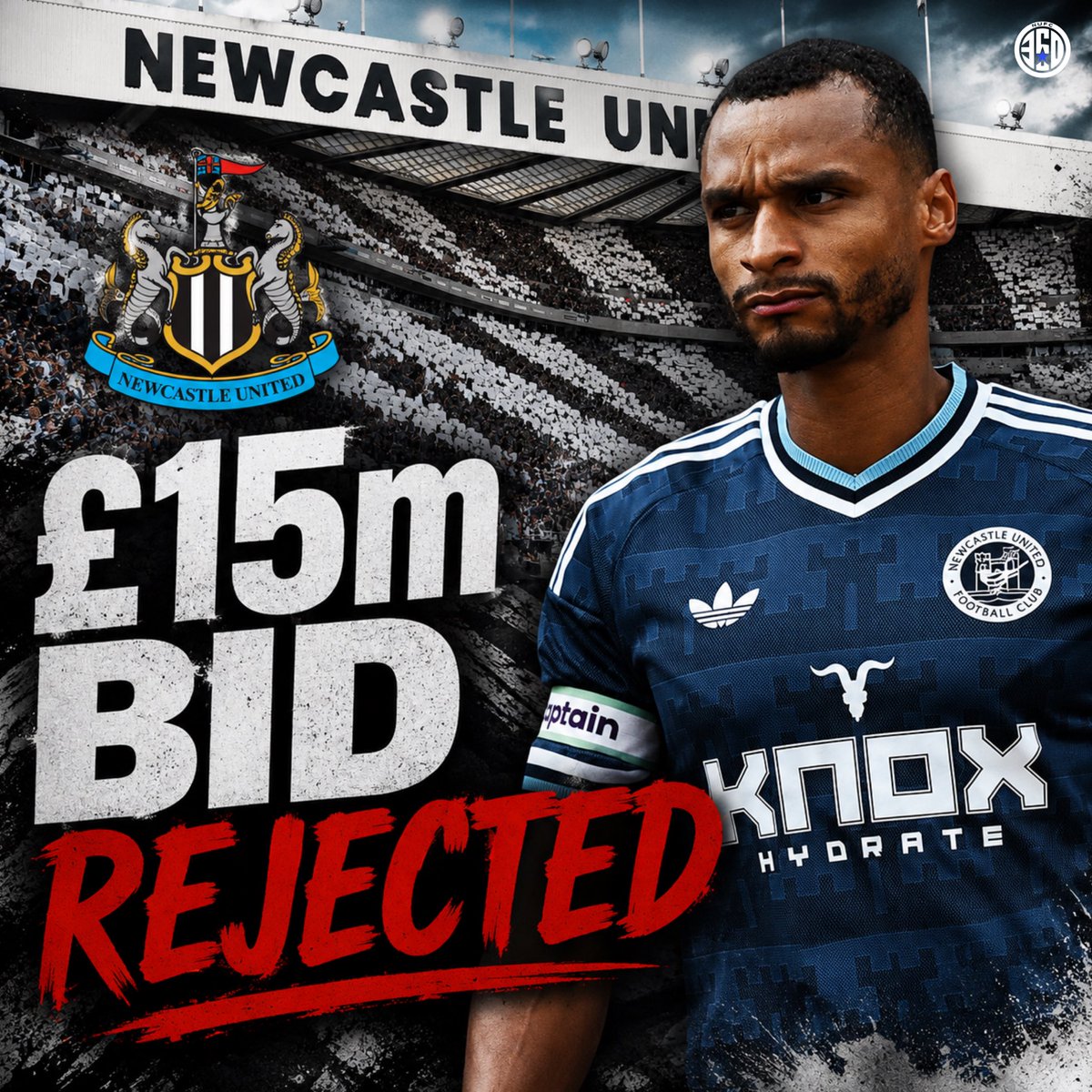 NUFC360's tweet photo. ❌ £15 Million bid for Jacob Murphy by Nottingham Forest Rejected. 

Multiple factors were considered in this decision, No time for a replacement, the coaches wish to keep him, his leadership and team morale qualities. 

#NUFC https://t.co/ejnh7w6CSo