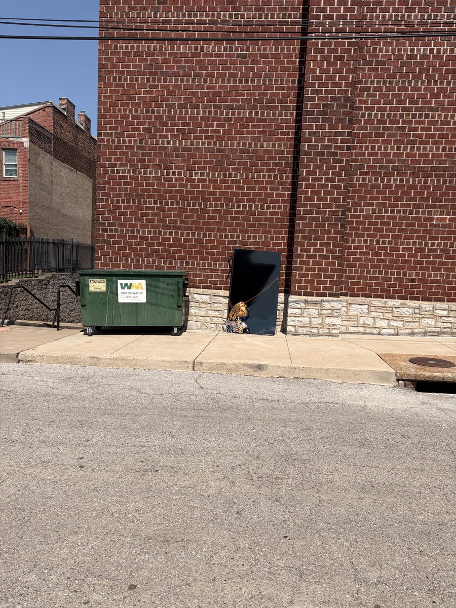 Clubcanary's tweet photo. @stlcsb bulk PU 2222 Gravois behind the building on Cushing That’s a $25. Fee to dispose of a large flatscreen TV. https://t.co/XK1duy1nZU