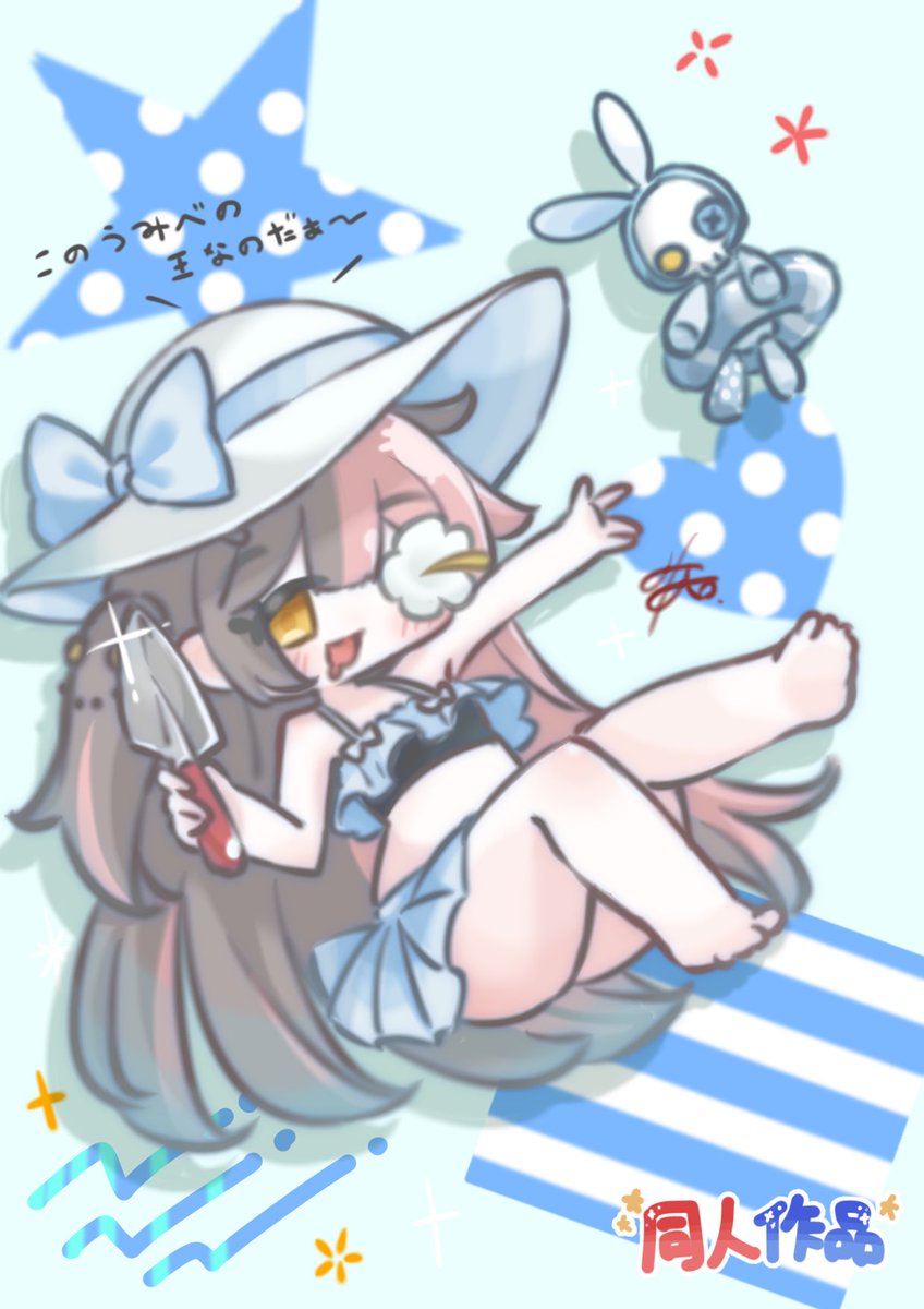 HAO7327's tweet photo. rkgk水着バロンちゃん🏖️
〈わたしはこの海辺の王なのだぁ〜〜〜 https://t.co/QlPf1eUkJ8