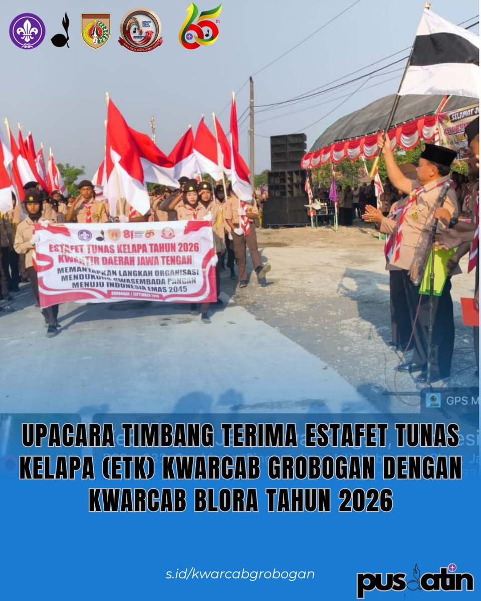 kwarcabgrobogan's tweet photo. Semangat Membara di Perbatasan: Estafet Tunas Kelapa Kwartir Daerah Jawa Tengah Resmi Masuki Kwartir Cabang Grobogan
Suasana khidmat sekaligus meriah menyelimuti perbatasan Desa Singget (Kecamatan Jati, Blora) dan Desa Pelem (Kecamatan Gabus, Grobogan). https://t.co/CKTYDzylK3
