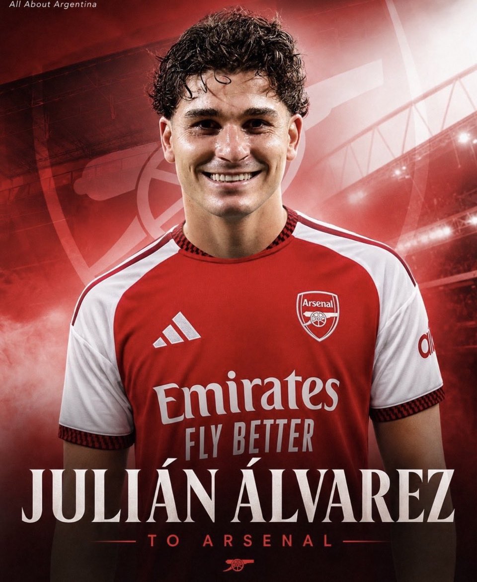 Ars_4ever86's tweet photo. 🚨EXCL: Arsenal have reached agreement with Atlético de Madrid
 for Julián Alvarez ! 🤝#AFC have pushed forward in negotiations for the 26-year-old forward, with a £120m deal now closed✅. Alvarez has accepted the move, with only the final details left tocomplete.🔴⚪️@TheAthletic https://t.co/yP4D5LMbPM