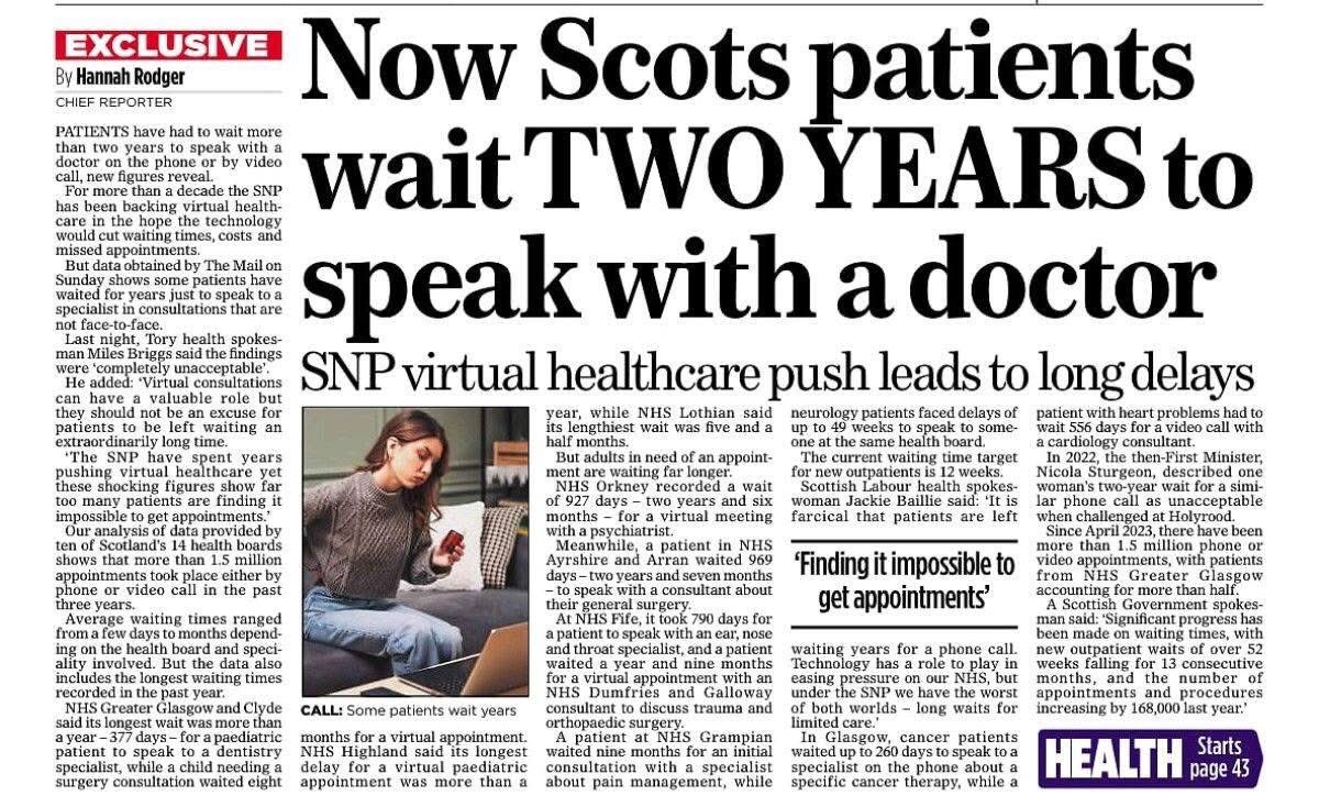 Hboy633's tweet photo. @theSNP Shorter NHS waits….. https://t.co/I9ZGZOmVvs