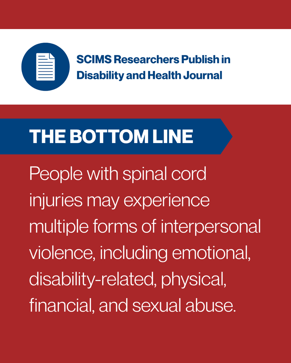 SCI_MS's tweet photo. Susan Robinson-Whelen of the Texas Model Spinal Cord Injury System at TIRR Memorial Hermann and collaborators found that participants experienced multiple forms of abuse—including disability-related abuse—and faced barriers to disclosing abuse, getting help, and leaving unsafe situations. Read the full paper: https://t.co/miWppFCw0J