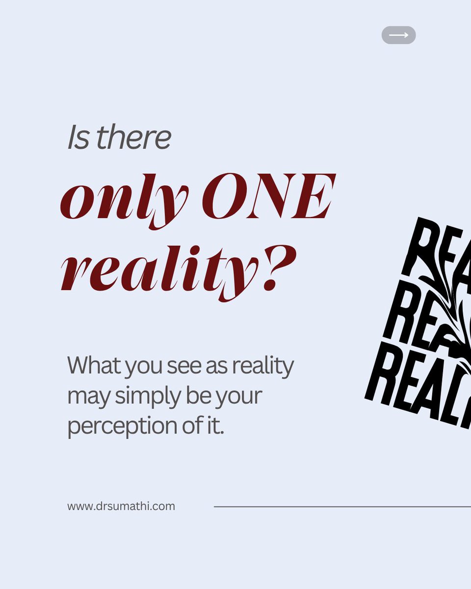 DrSumathiNaray1's tweet photo. We don't all see the same world.

We see the world *through our own lens.* 🌿

The same situation can mean something completely different to two people because perception is shaped by our experiences, beliefs and emotions.

Maybe the shift isn't always in changing the situation. https://t.co/5bmPhweRQY