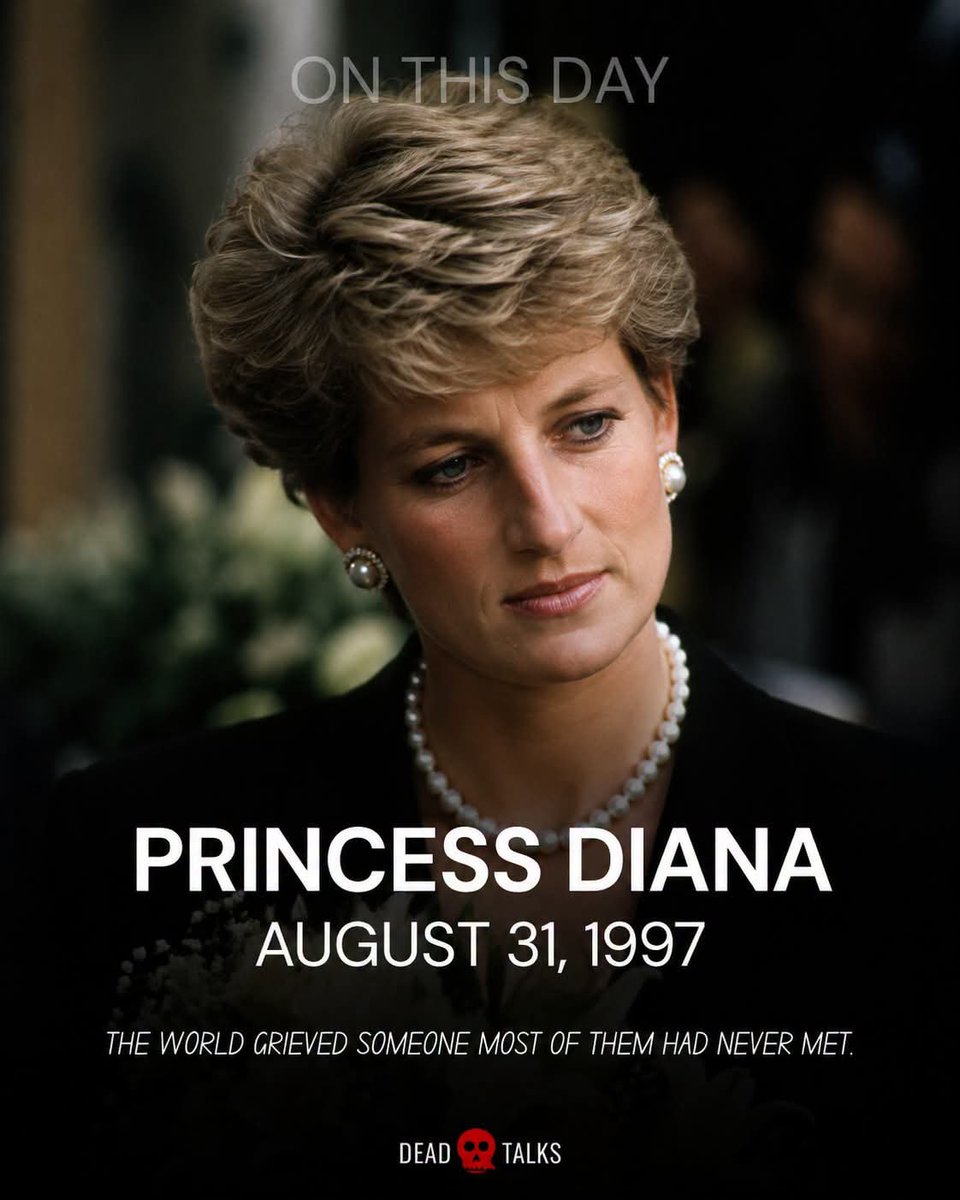 Anna_Springbird's tweet photo. On August 31, 1997, Princess Diana died at just 36 years old.

Her death became one of the most visible examples of collective grief millions mourning someone they had never personally known.

Grief doesn't always require an introduction. https://t.co/87VDzaJcm0