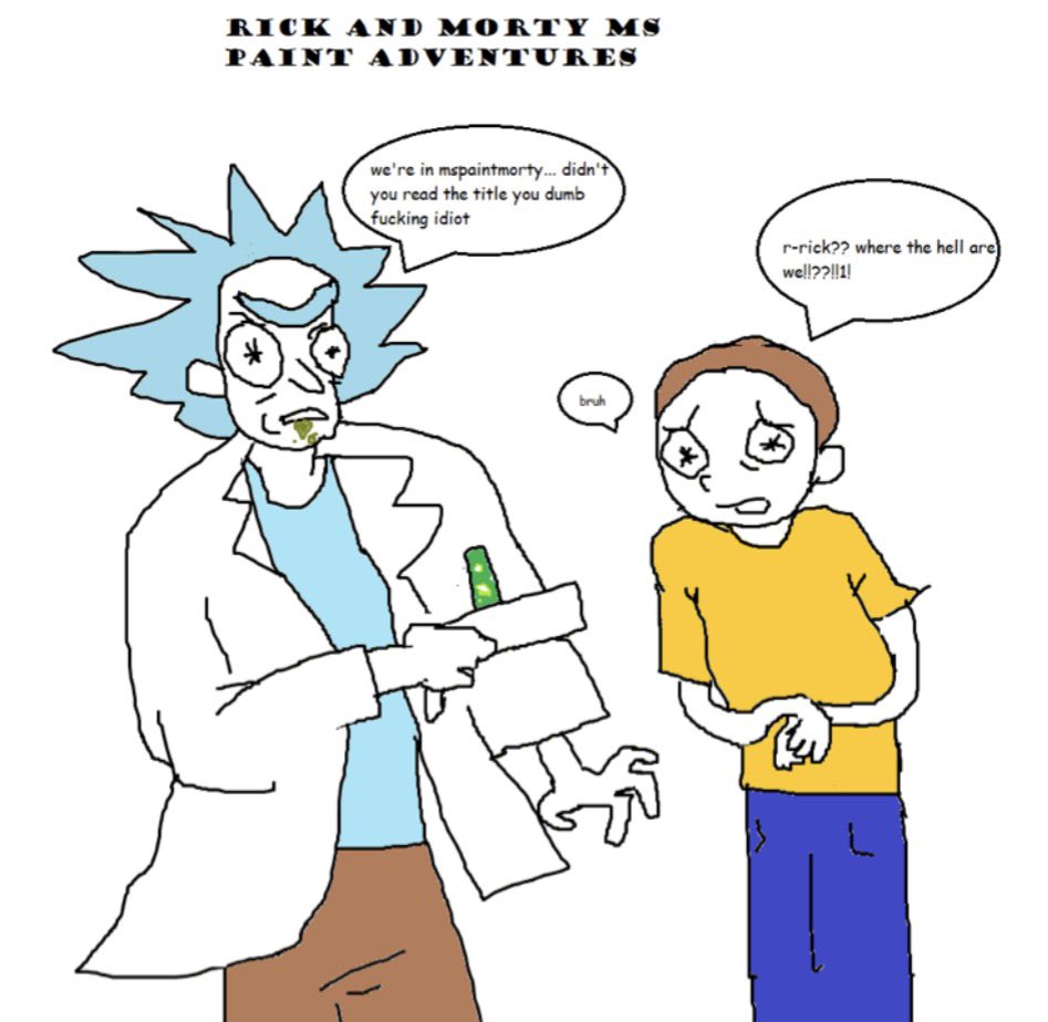 jororomurus's tweet photo. rick and morty ms paint adventures if this gets one like I’ll do more https://t.co/J6r3ZBDXsx