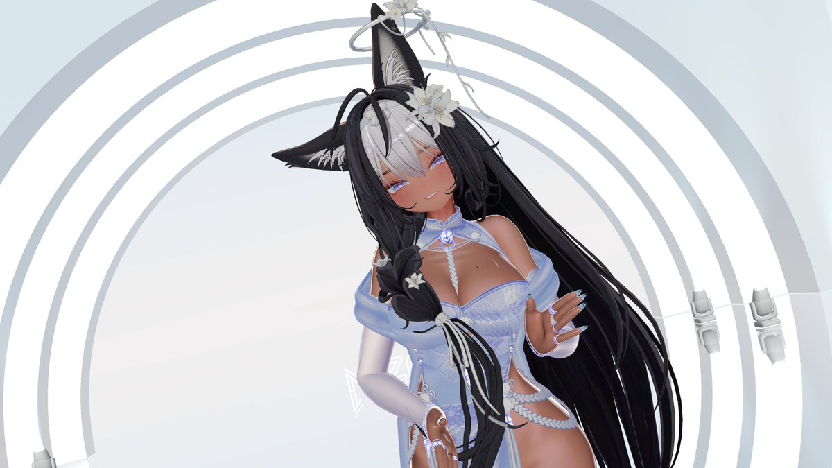 OraNovaVT's tweet photo. Ive been sick for quite a while but I'm going to be back slowly! For now take these new pics of my updated model :3 #vrc #mayo #vtuber https://t.co/LyxNGQ1qXE