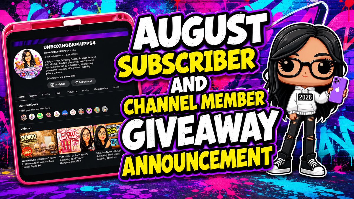 KristinaPhipps's tweet photo. AUGUST WINNER ANNOUNCEMENT 🚨 #giveaway #u... https://t.co/YRaXCPG1Yj via @YouTube #giveaway #hellokitty #thrilljoy #labubu #designertoys #toys #unboxing #blindboxes #openingtoys #unboxingtoys #toycollector #toycollection #mystery https://t.co/pmKuXCXpbW