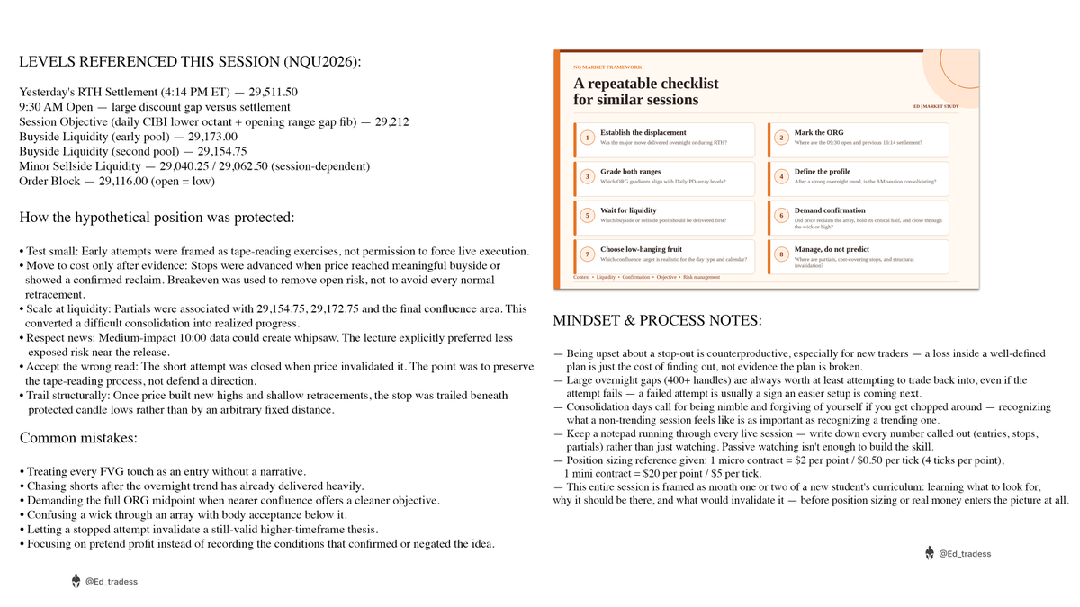 Ed_tradess's tweet photo. ICT's Mentorship 2026💡

Detailed Notes: How New Students Should Start Part 2
 
$NQ  | Tue, 1st Sept 2026 (Learning with ICT's Son)