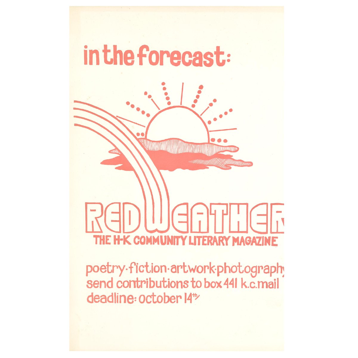 HamiltonCollege's tweet photo. Did you know? The student literary journal Red Weather marks its 50th anniversary this fall. Join Founder Jo Pitkin K’78 and take a look back at its creation and legacy: https://t.co/Ii0Do8sK1L #KnowThyself #HamiltonCollege https://t.co/oxf4Oor3LG