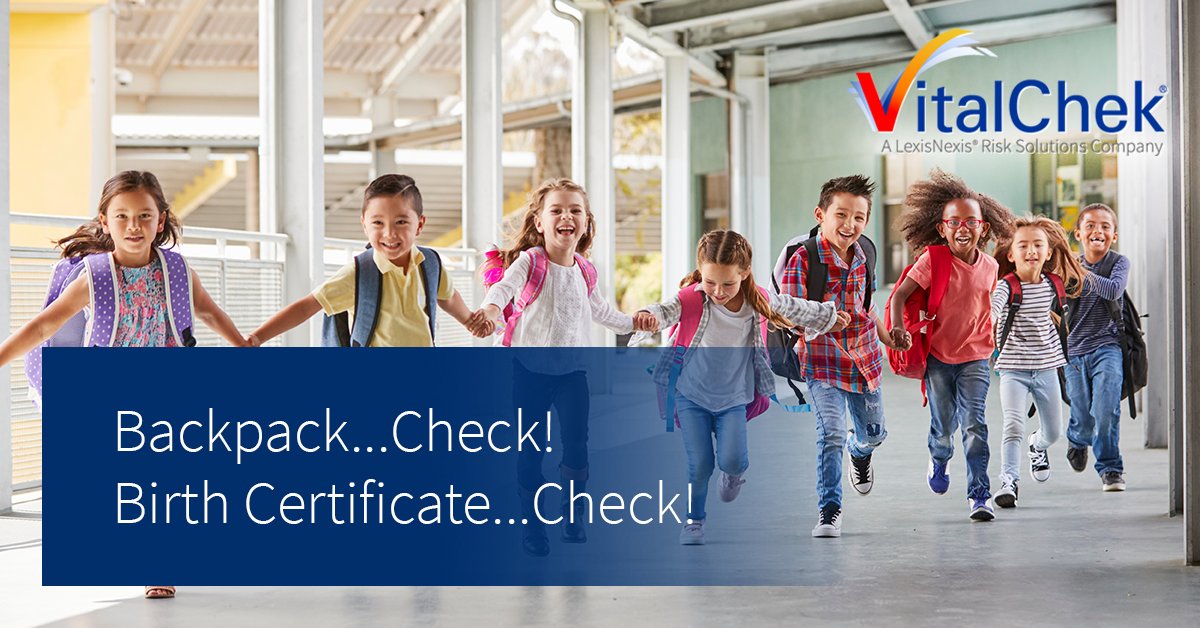 VitalChek's tweet photo. Still finishing school registration? VitalChek can help you request certified birth records needed for enrollment.
https://t.co/TomUT58cnx
#BackToSchool https://t.co/zOjEUYiY8X