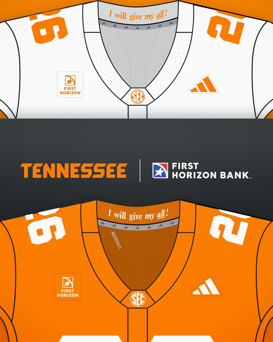 Learfield's tweet photo. A historic new chapter for a 34-year partnership. 🟧

@FirstHorizonBnk will become the official jersey patch sponsor across 10 @Vol_Sports programs, including Tennessee football.

The agreement was facilitated in collaboration with the @VolNetwork. 

🔗 https://t.co/sPdfUYr4Sl

#GoVols #CollegeAthletics #NIL