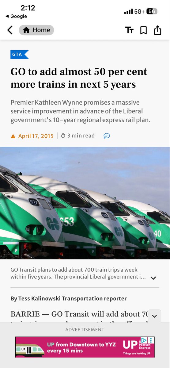 allsecondscount's tweet photo. @Metrolinx When’s all day two-way service coming to the Barrie Line? 12 years of announcements and still no light at the end of the tunnel. https://t.co/w4tUwwiuOA