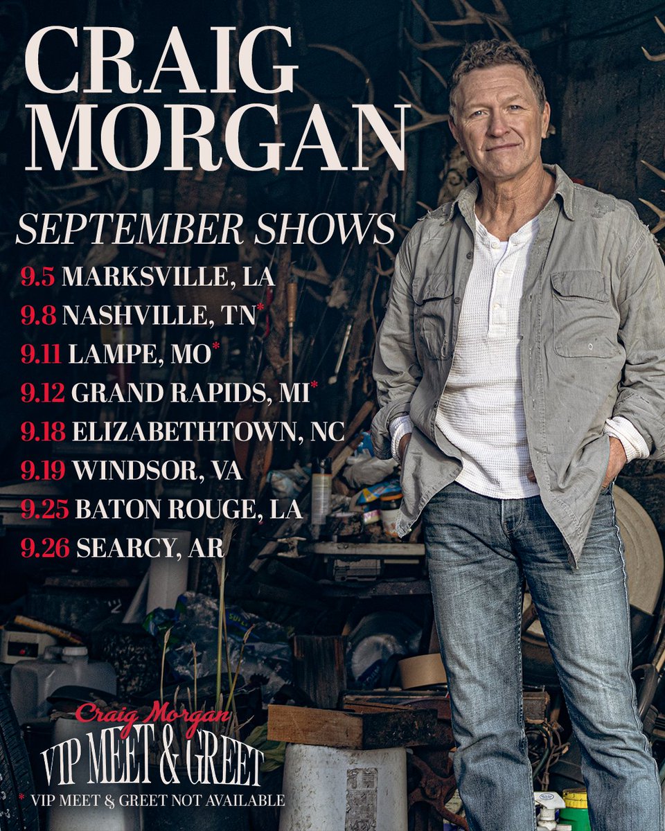 cmorganmusic's tweet photo. September is here! Hitting the road for a full month of shows. Grab your tickets and I’ll see you out there 🇺🇸
https://t.co/XwqT0v2d2v https://t.co/wKlZKWXCGk