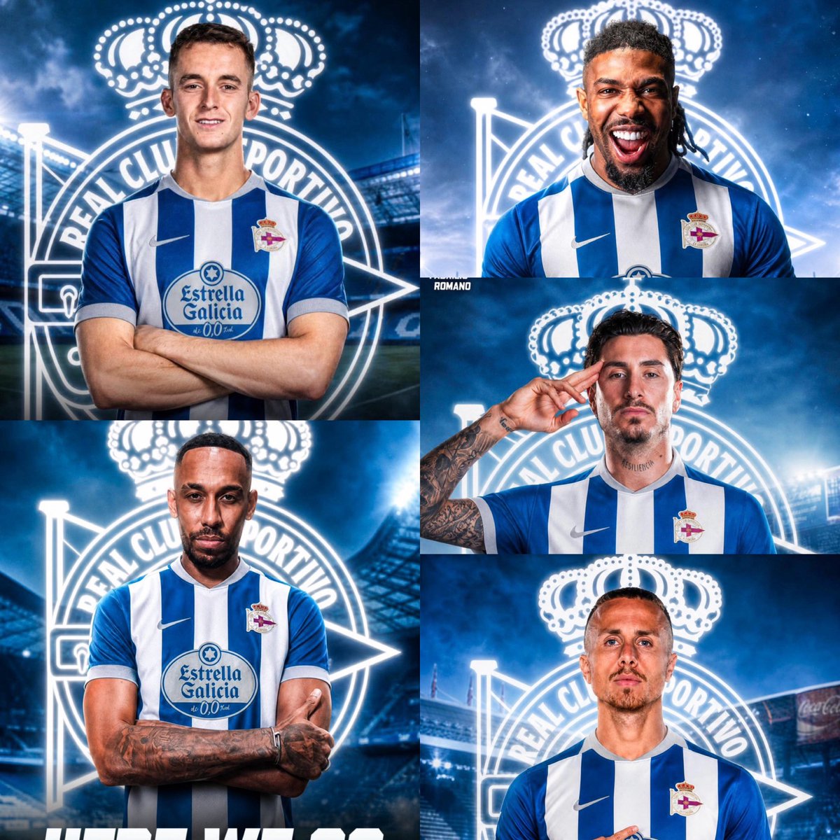 KalshiFC's tweet photo. Newly promoted Deportivo La Coruña have made some impressive signings this summer. 👀🔥

🇪🇸 Casadó from Barcelona
🇬🇦 Aubameyang from Marseille
🇪🇸 Adama from West Ham
🇺🇾 Jiménez from Atlético Madrid
🇪🇸 Angeliño from Roma https://t.co/BaWJdJjft2