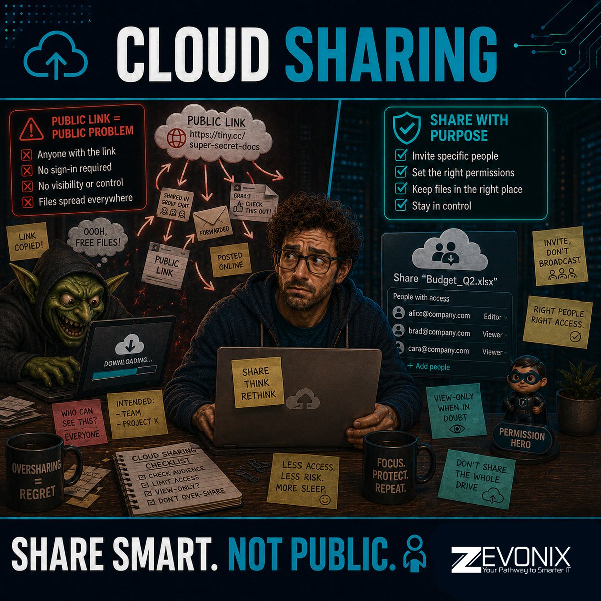 Zevonix_IT's tweet photo. Cloud sharing is not public sharing. Check access before sending. https://t.co/0RI5oMJB3r https://t.co/kByKUAk2lw