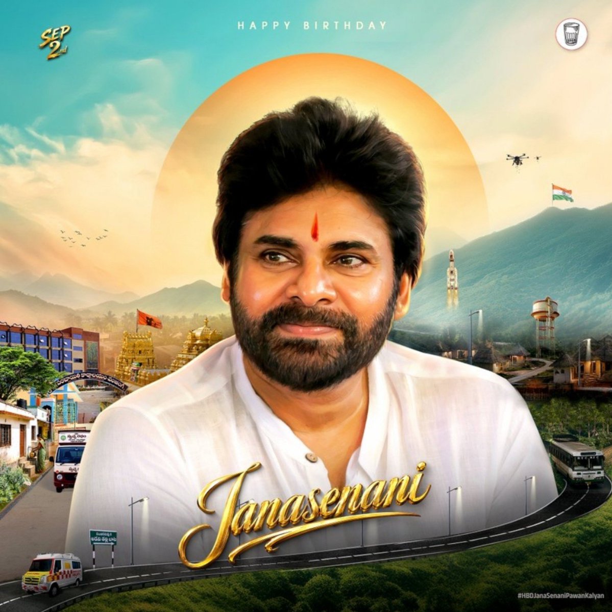 Ramesh_1310's tweet photo. Happy Birthday to Dep. Chief minister of Andhra Pradesh Sri @PawanKalyan Garu, the real-life hero who defines integrity, courage, and screen presence. Wishing Pawan Kalyan garu good health, peace, and massive success always! @JanaSenaParty @TrendPSPK 

#HBDJanaSenaniPawanKalyan https://t.co/AQGmeTSnEx
