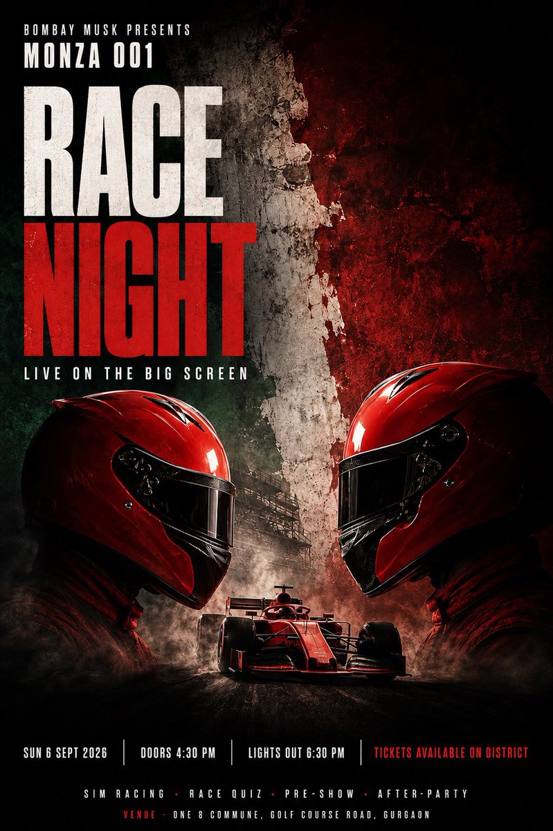 drjeevan3031's tweet photo. Hello Delhi NCR folks,
@himanfunmaxxing and I are Hosting f1 screening in one8 commune, Gurgaon (opp to camellias) 

Easily one of the best things to visit in Gurgaon this weekend !!!

Free beers included **

Tickets live on district !!! https://t.co/CFNT54QoH3 https://t.co/YWKWBTLkXd
