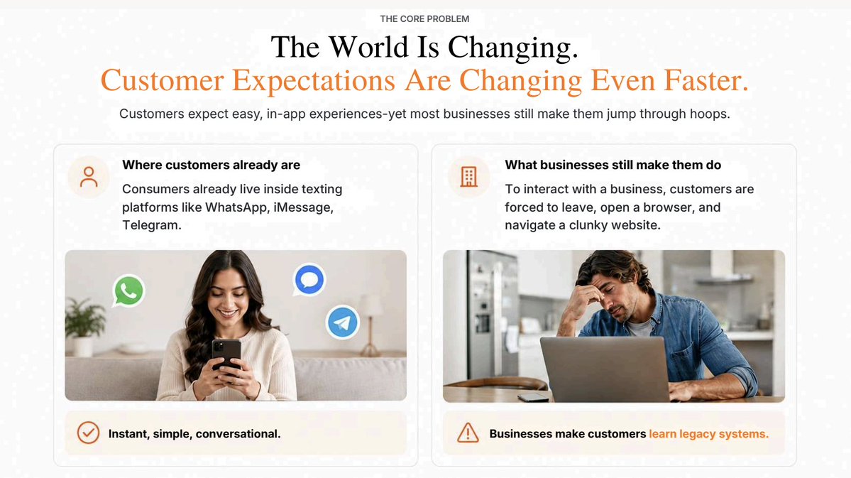 AGORACOM's tweet photo. Customers already communicate through messaging platforms.
Issued on behalf of @fobi_inc $FOBI / $FOBIF
Businesses still often require them to:
• Leave the conversation
• Open a browser
• Navigate a website or portal
• Find the right service
• Work through multiple steps
Fobi AI’s AgenticBrain is designed to change that by connecting natural language with an organization’s existing systems and capabilities.
From navigation → to conversation.
Are conversational experiences the next evolution of digital customer service?
@FobiRob
@ItsUddeshya